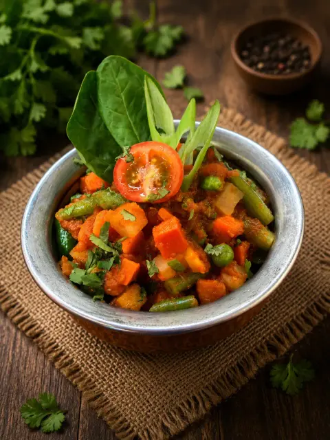 Kadai tarkari mixed vegetable curry at Masala Killiney