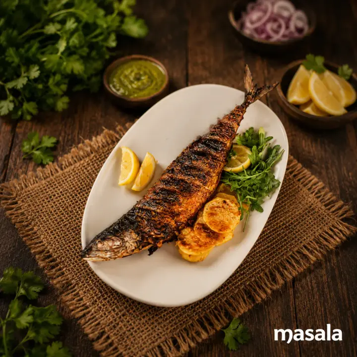 Tandoori mackerel fish from the tandoor at Masala Killiney