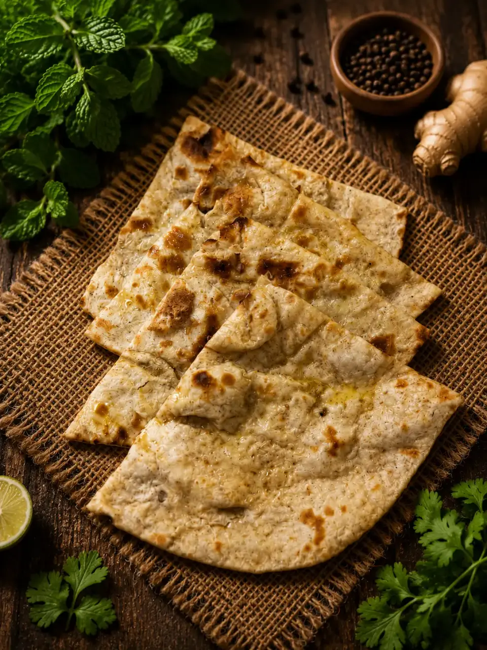Fresh tandoori roti bread from Masala Killiney kitchen, Killiney Dublin