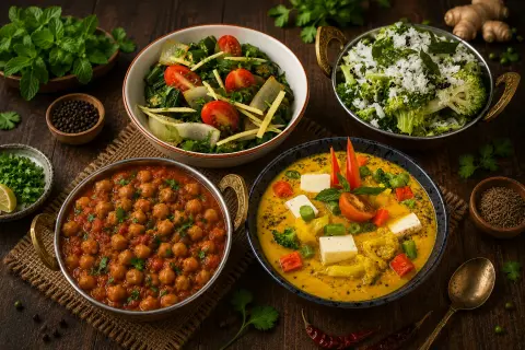Vegetarian curry spread from Masala Killiney